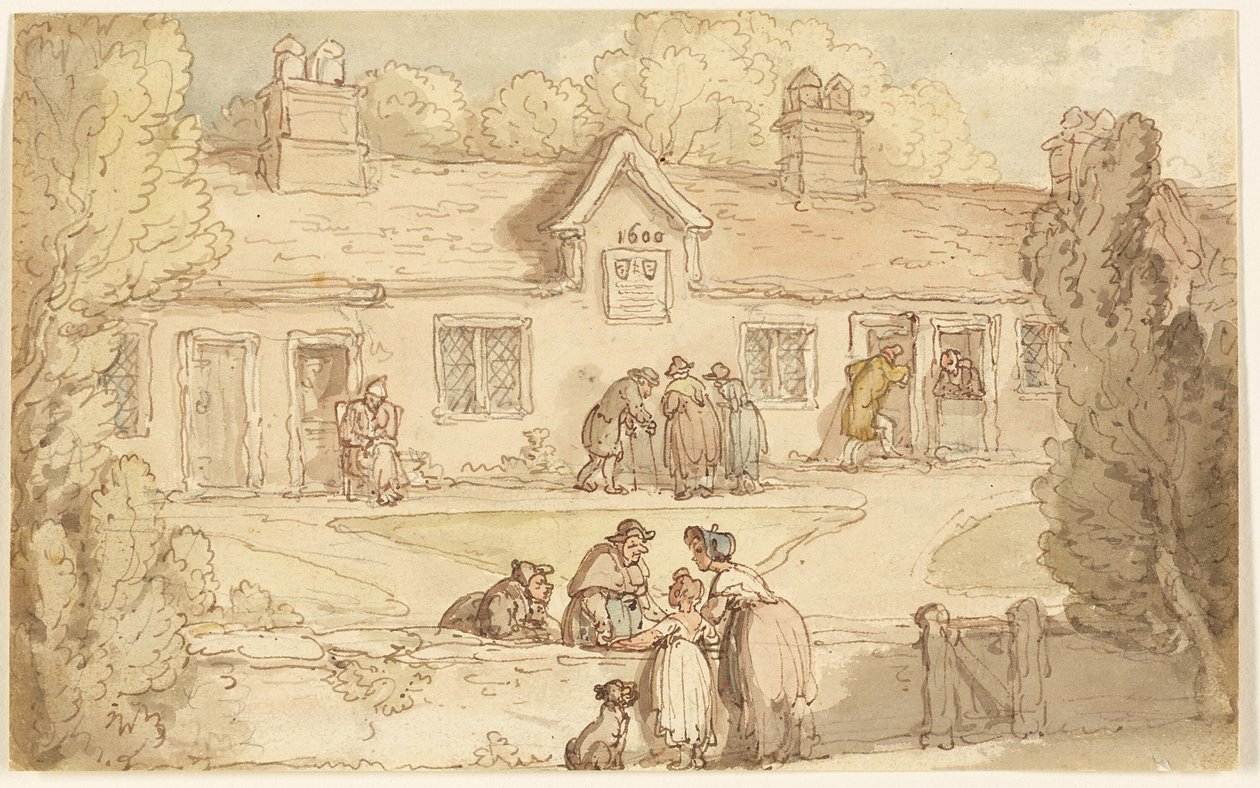 Alms House i Tottenham av Thomas Rowlandson