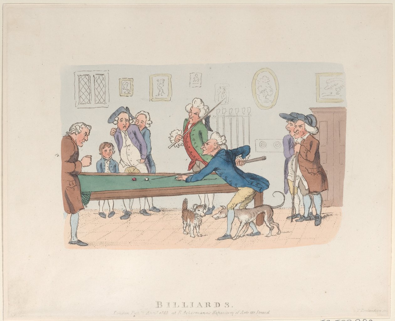 Biljard, april 1803., april 1803. av Thomas Rowlandson