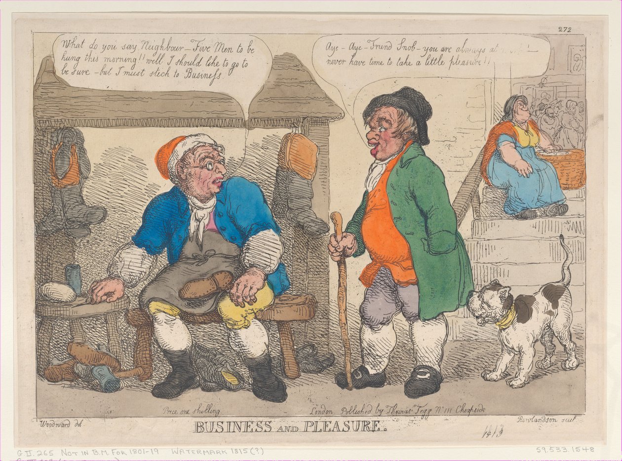Business and Pleasure, [1813], nytryck., [1813], nytryck. av Thomas Rowlandson