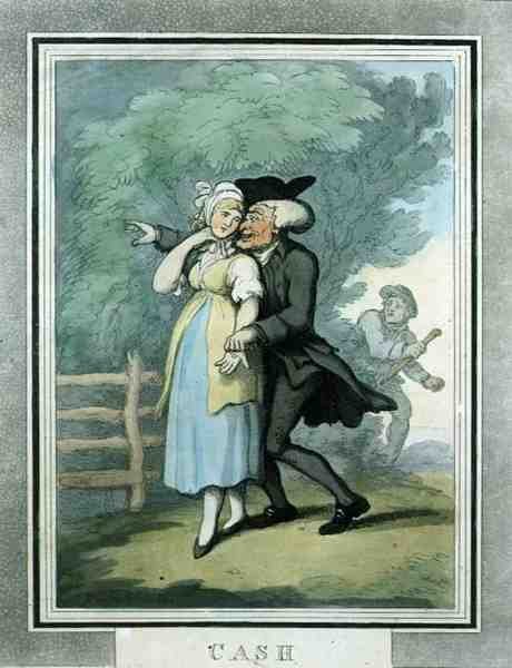 Kontanter, pub. av Rudolph Ackermann av Thomas Rowlandson