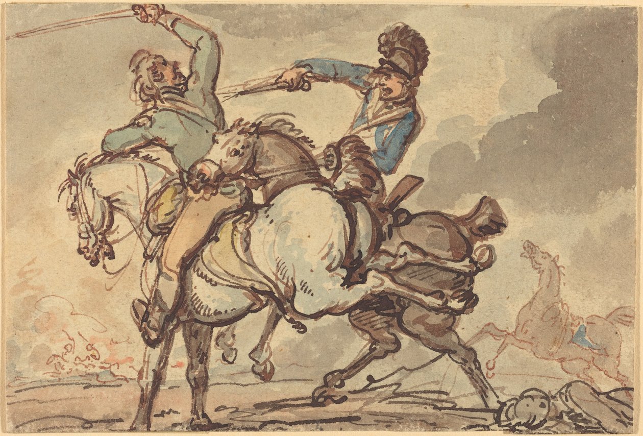 Kavalleri skärmytsling av Thomas Rowlandson