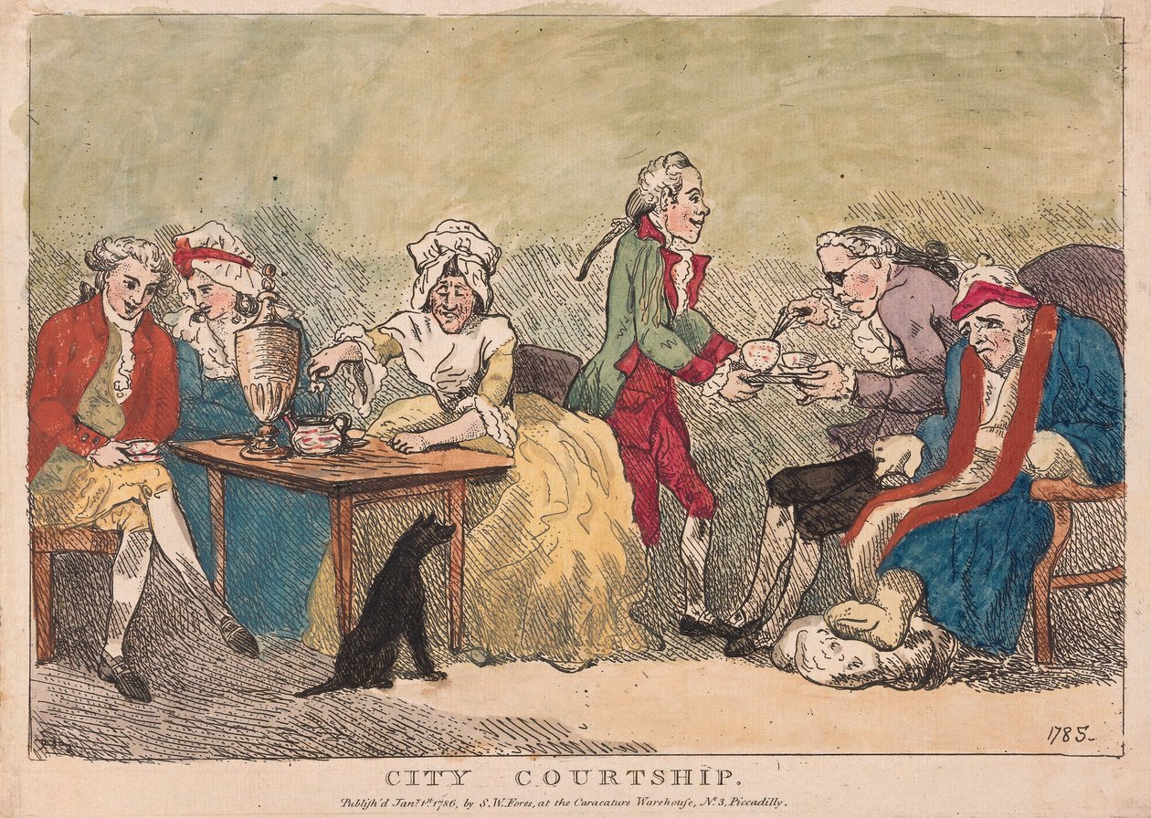 Stadsfrieri, pub. 1786 (handfärgad gravyr) av Thomas Rowlandson