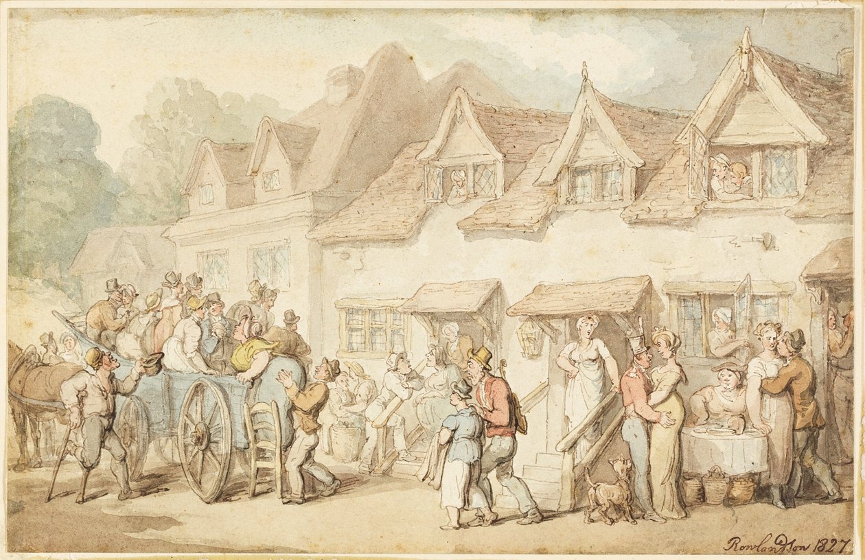 Coach som byter hästar av Thomas Rowlandson