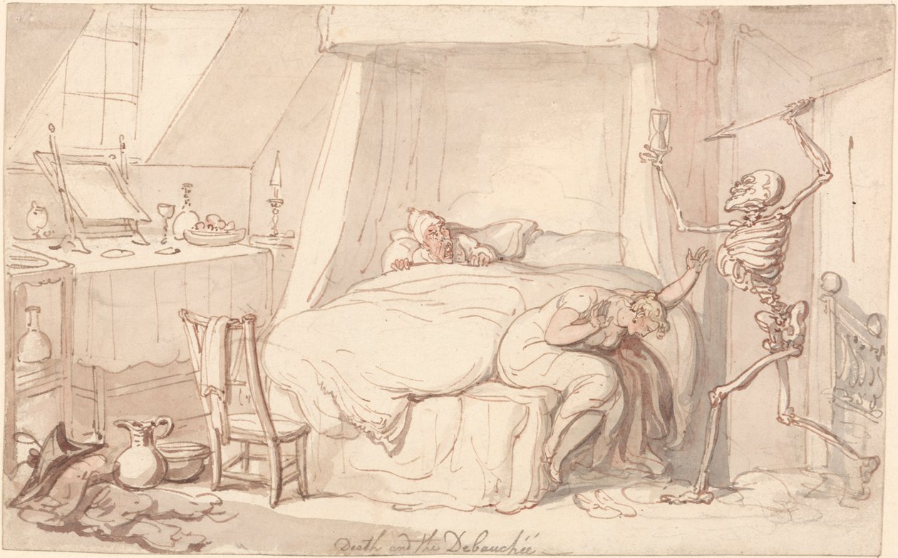 Döden och debauchee av Thomas Rowlandson