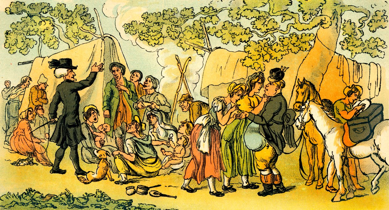 "Dr Syntax och zigenarna" av Thomas Rowlandson