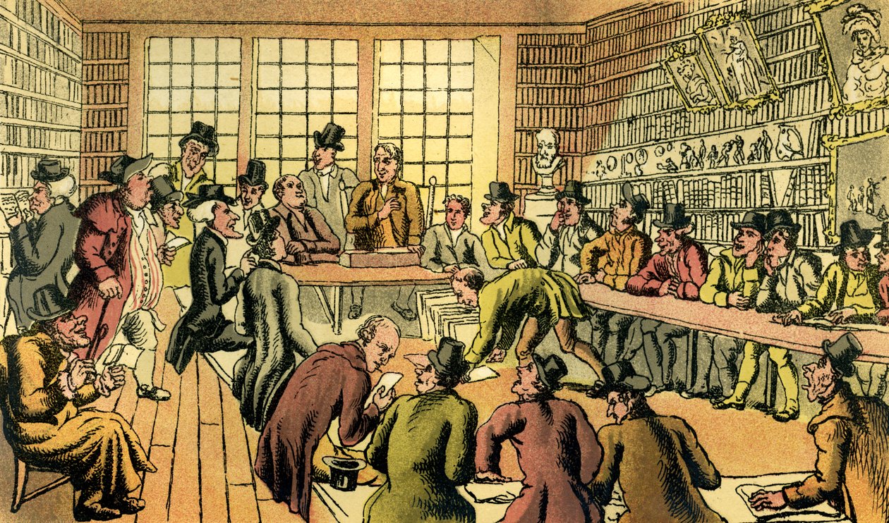 "Dr Syntax på en auktion" av Thomas Rowlandson