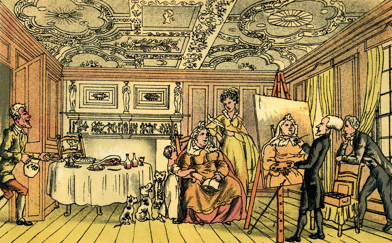 "Dr Syntax målar ett porträtt" av Thomas Rowlandson