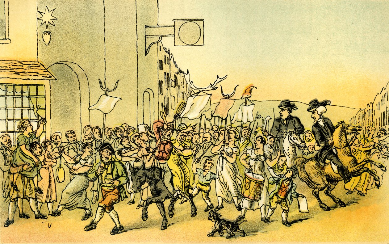 "Dr Syntax med Skimmington-åkarna" av Thomas Rowlandson