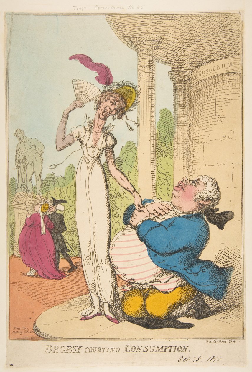 Dropsy uppvaktande konsumtion, 25 oktober 1810. av Thomas Rowlandson