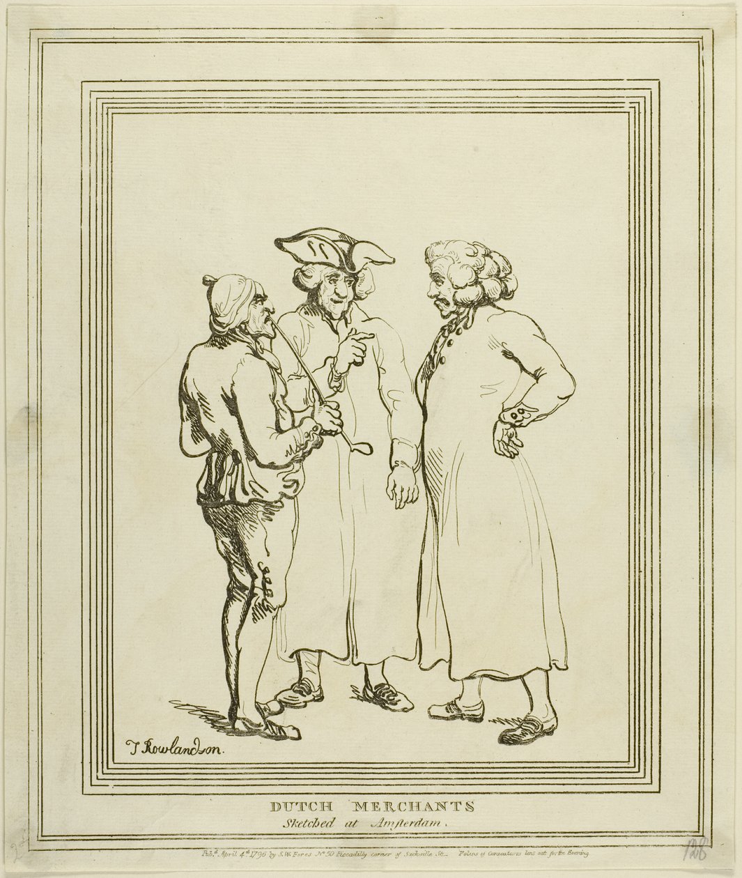 Holländska köpmän skissade i Amsterdam av Thomas Rowlandson