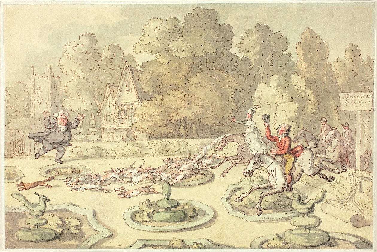 Upprörd kyrkoherde av Thomas Rowlandson