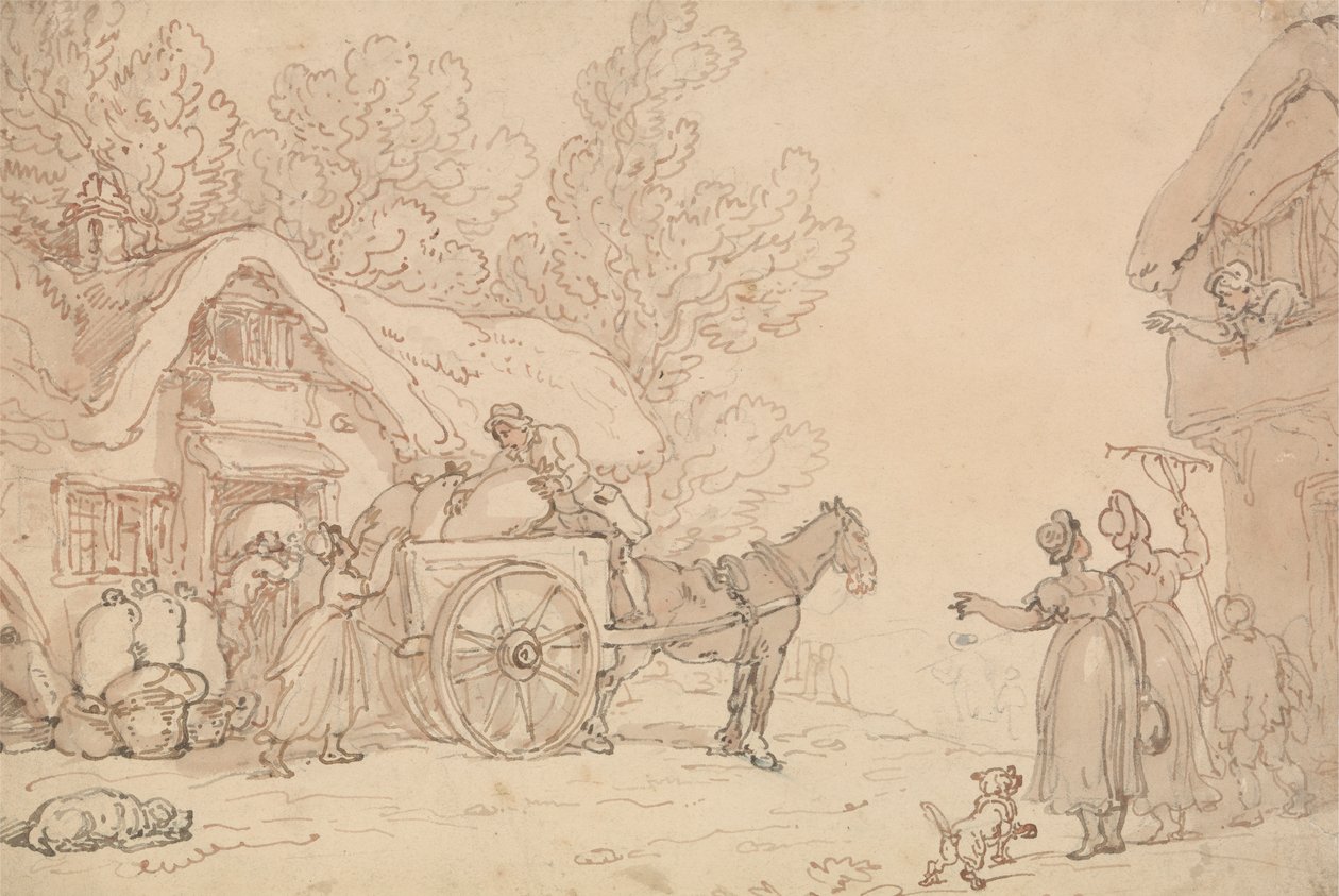 Lastar säckar i en vagn av Thomas Rowlandson