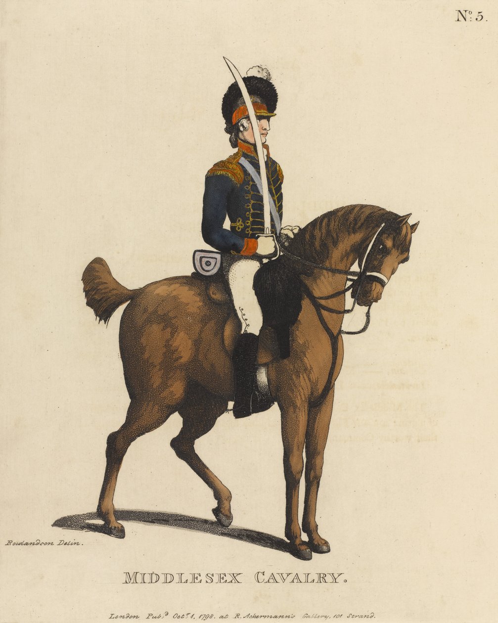 Middlesex Cavalry (färgad akvatint) av Thomas Rowlandson