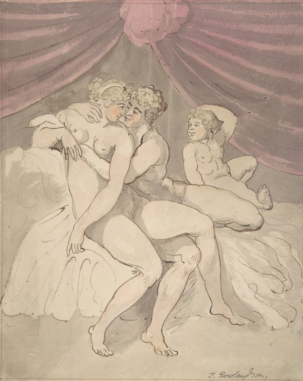 Nakent par omfamnar, 1780-1827. av Thomas Rowlandson