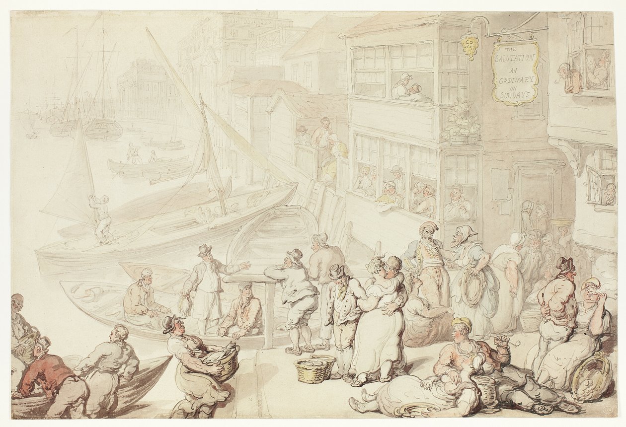 Utanför Salutation Inn, Greenwich av Thomas Rowlandson