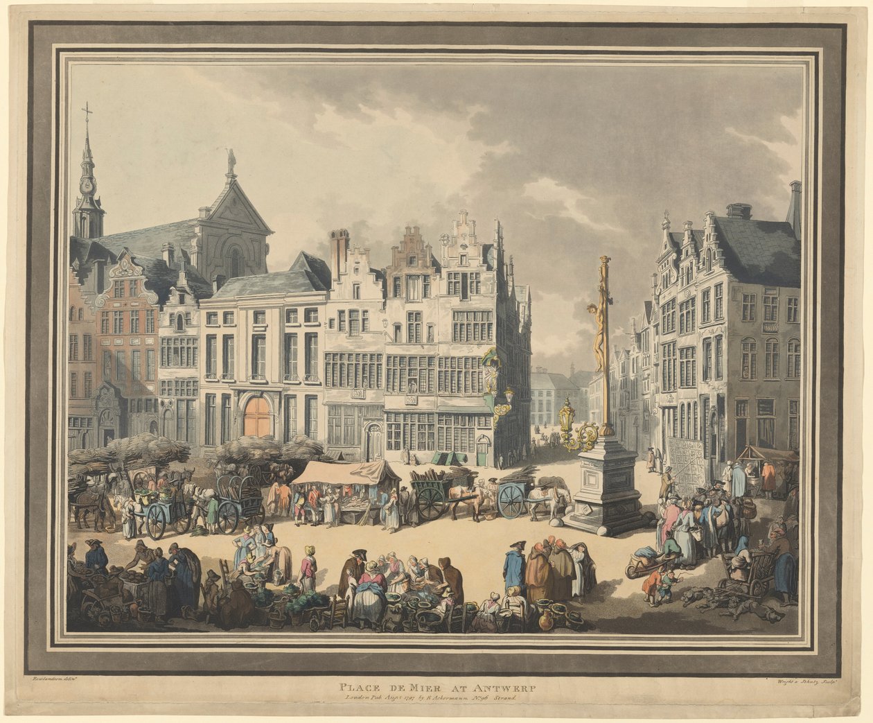 Place de Meir i Antwerpen av Thomas Rowlandson