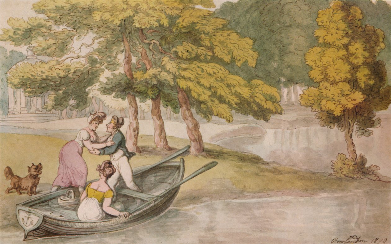 Popes Villa, Twickenham: The Outing, c1819 av Thomas Rowlandson