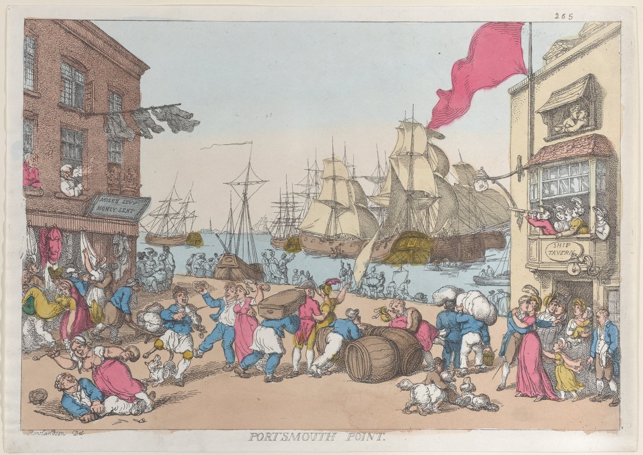 Portsmouth Point, 1814, 1814. av Thomas Rowlandson
