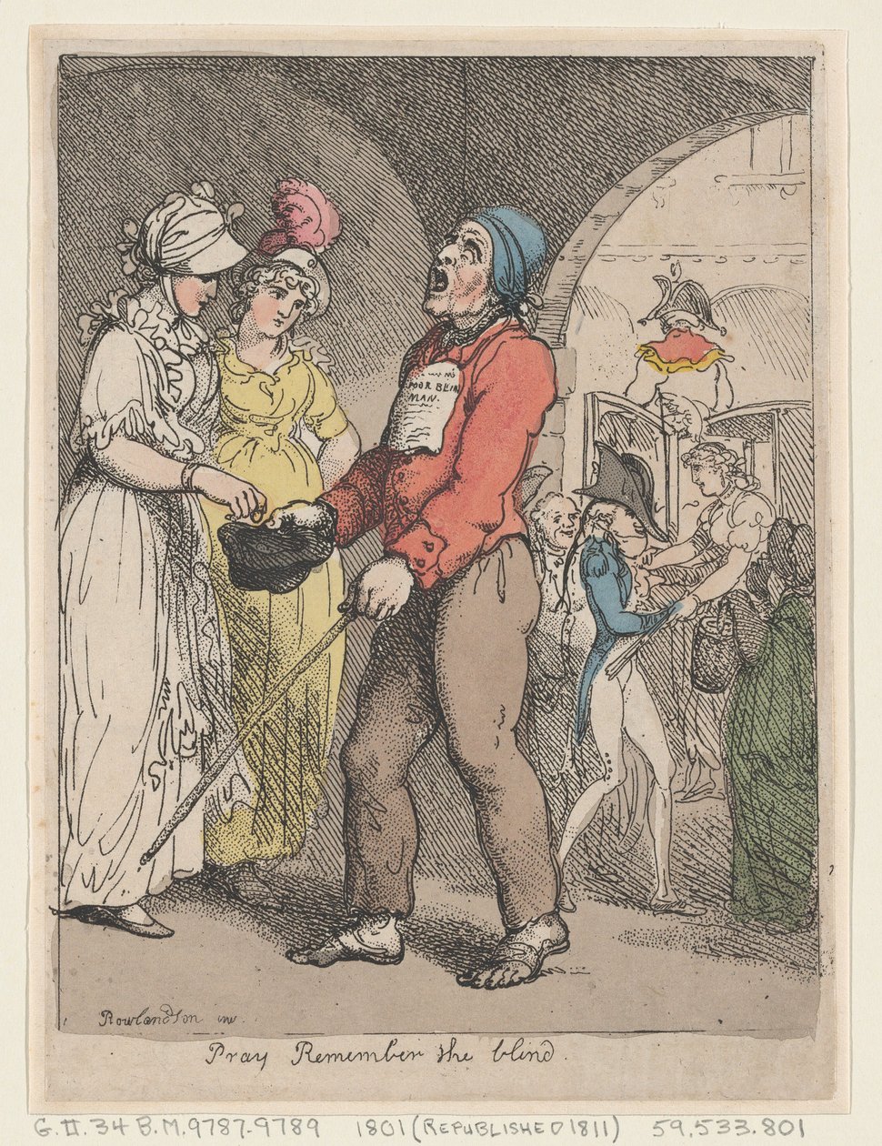 Be Kom ihåg de blinda, 1801., 1801. av Thomas Rowlandson