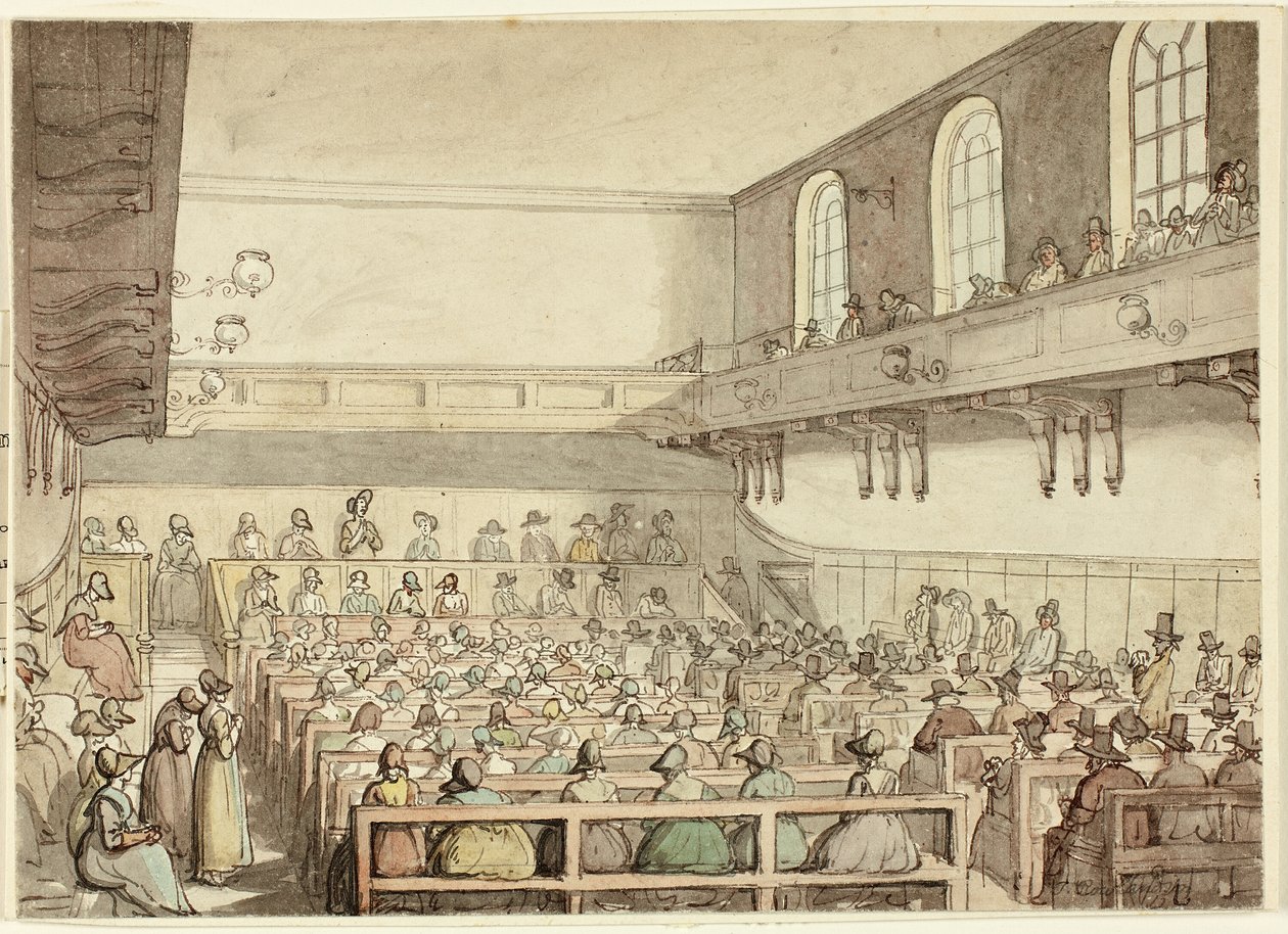 Kväkarnas möte av Thomas Rowlandson