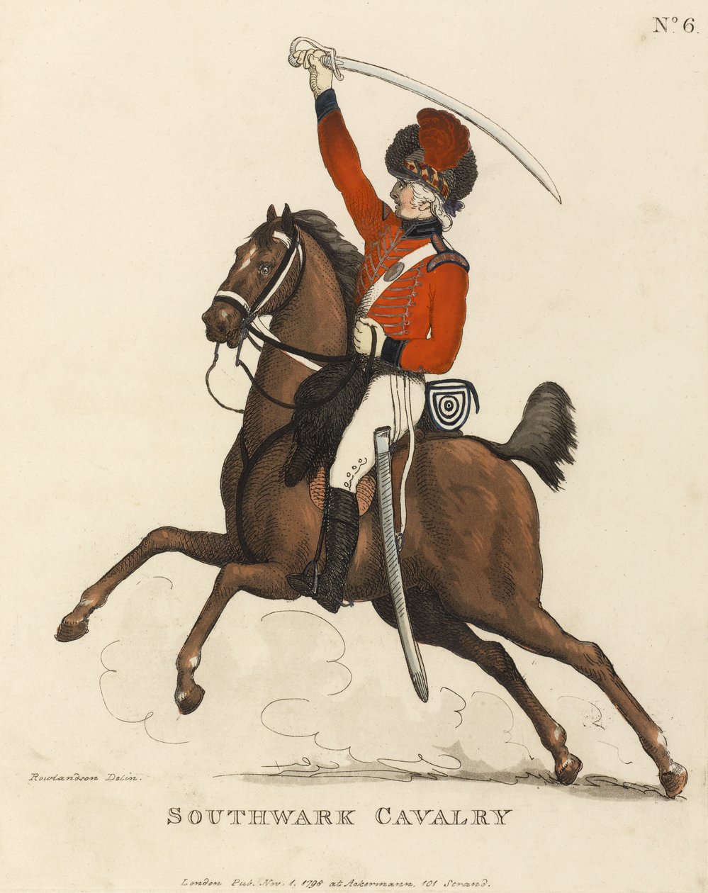 Southwark Cavalry, ca 1799 (färgad akvatint) av Thomas Rowlandson