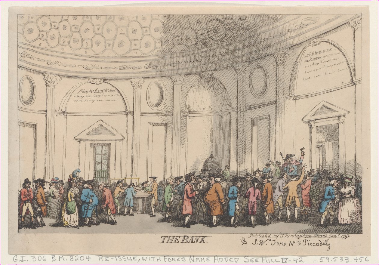Banken, januari 1792, januari 1792. av Thomas Rowlandson