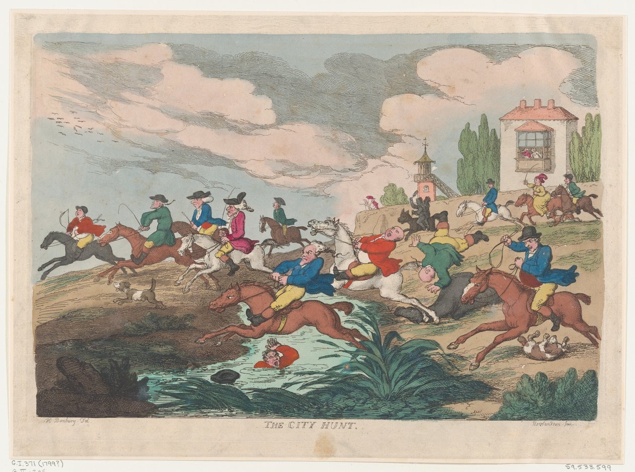 Stadsjakten, ca. 1810., ca. 1810. av Thomas Rowlandson