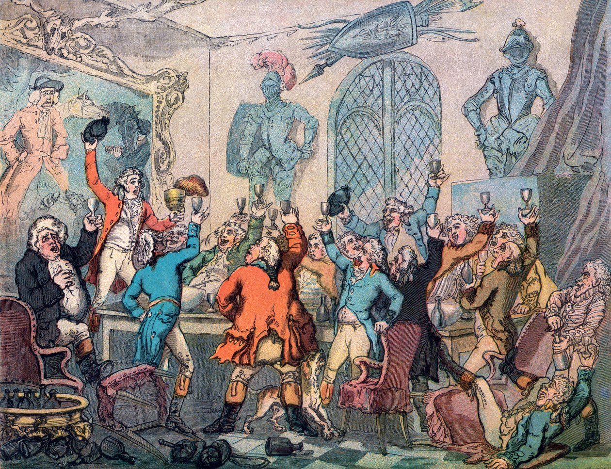 Middagen, Rävjaktens humor, 1799. av Thomas Rowlandson