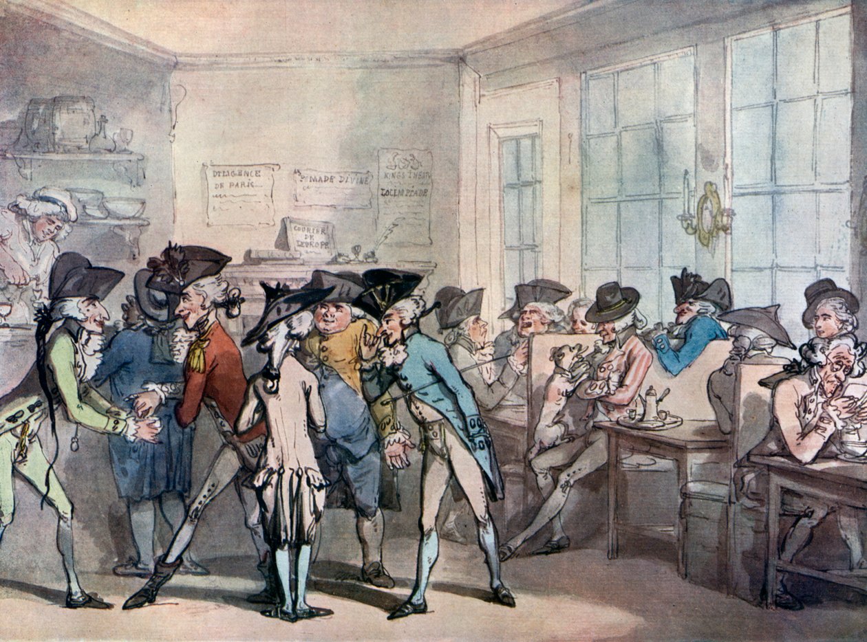 Det franska kaffehuset, sent 1700-tal av Thomas Rowlandson