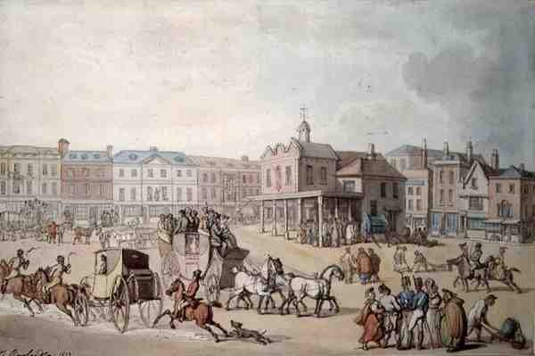 The Market Place, Kingston-upon-Thames av Thomas Rowlandson