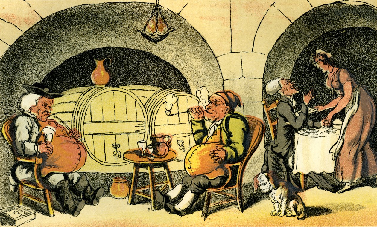 "Källarkvartetten" av Thomas Rowlandson