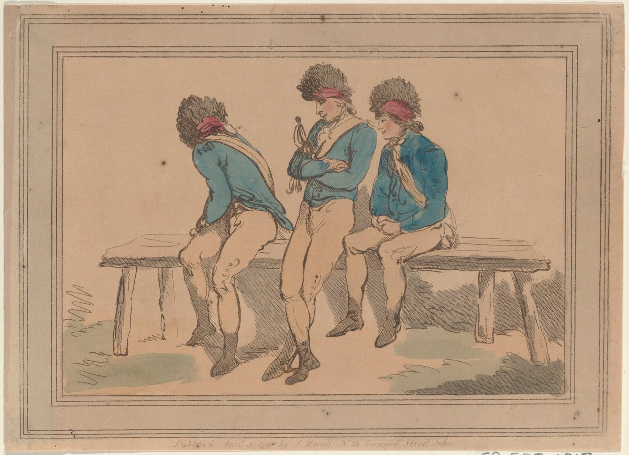 Tre frivilliga, 1798., 1798. av Thomas Rowlandson