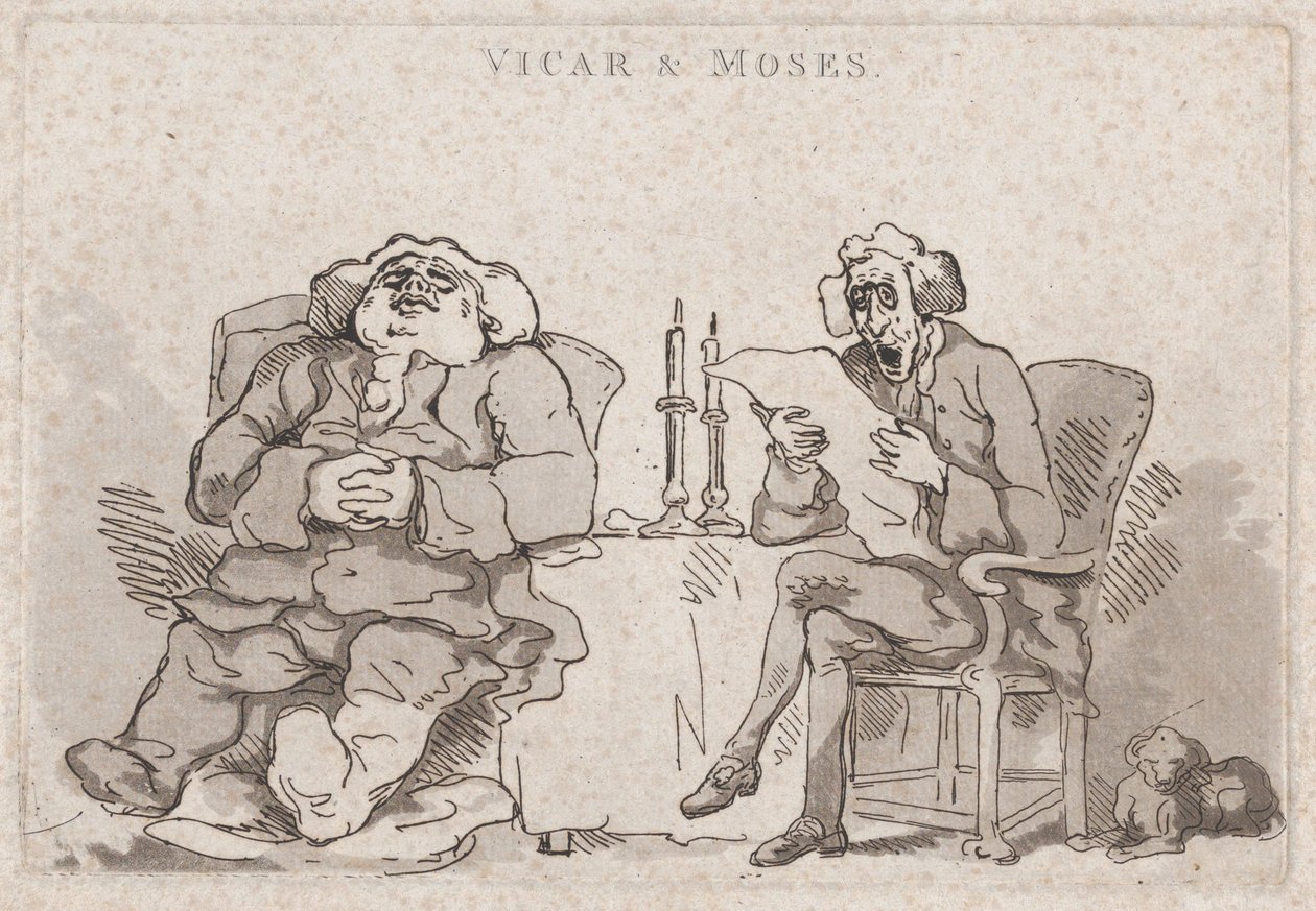 Vicar och Moses, 1786., 1786. av Thomas Rowlandson