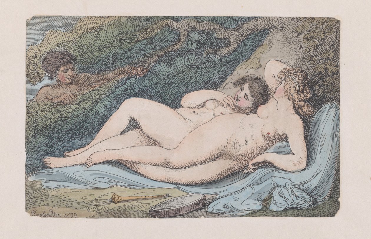 Wood-Nymphs Upptäckten, 1799., 1799. av Thomas Rowlandson