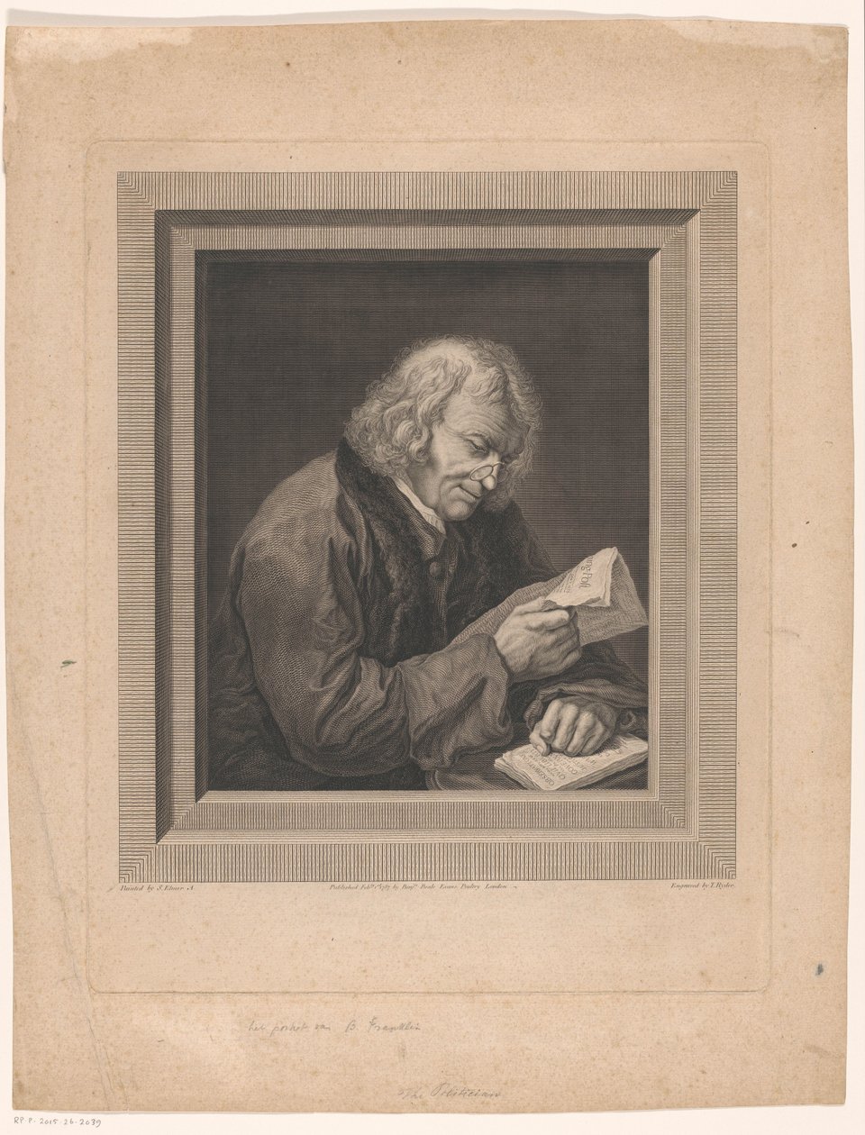Porträtt av Benjamin Franklin Politikern av Thomas Ryder (I)