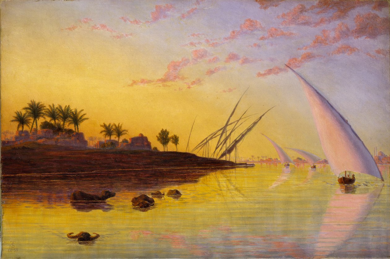 Utsikt över Nilen, 1855 av Thomas Seddon