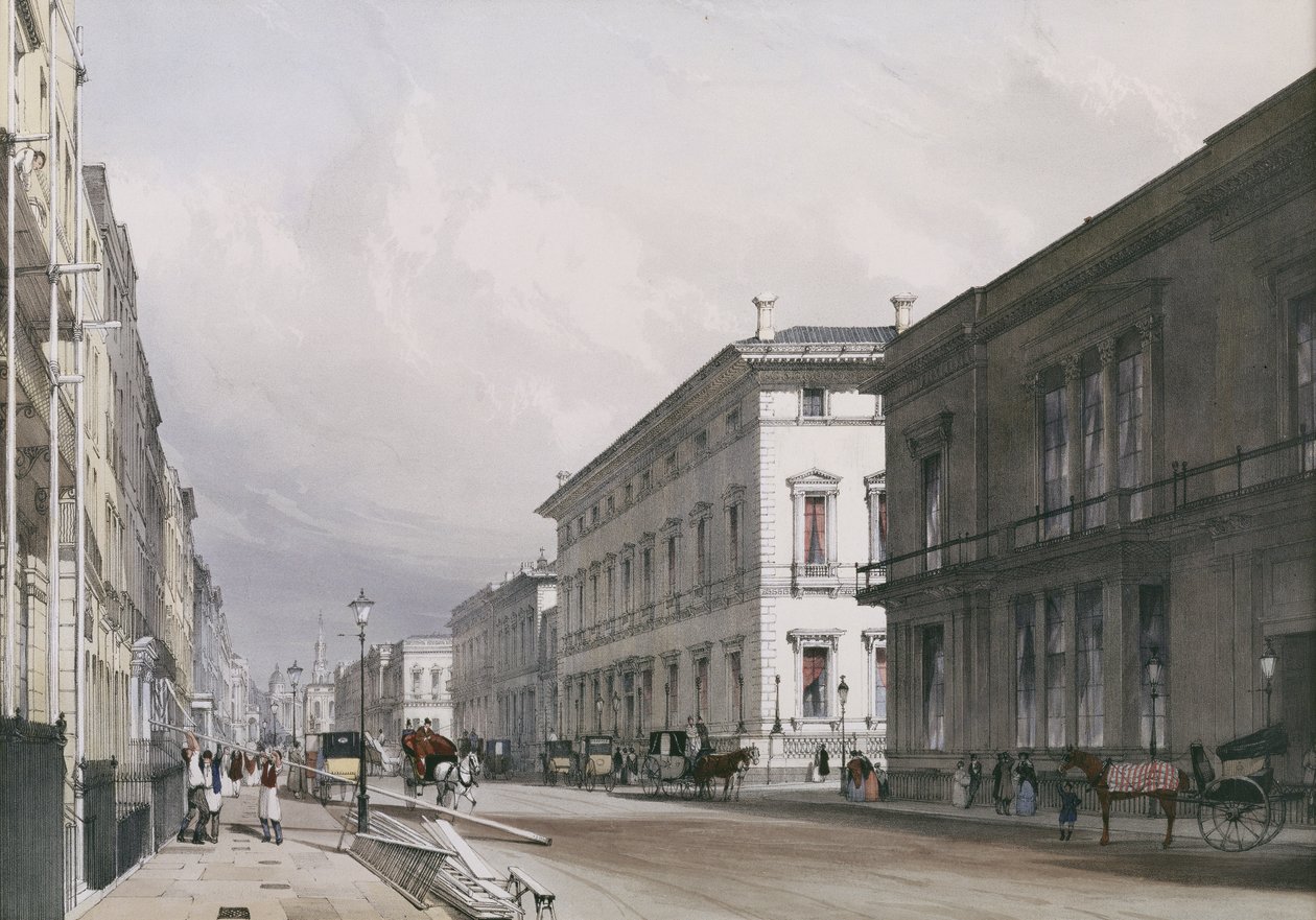 Pall Mall: Club Houses, 1842, av Thomas Shotter Boys