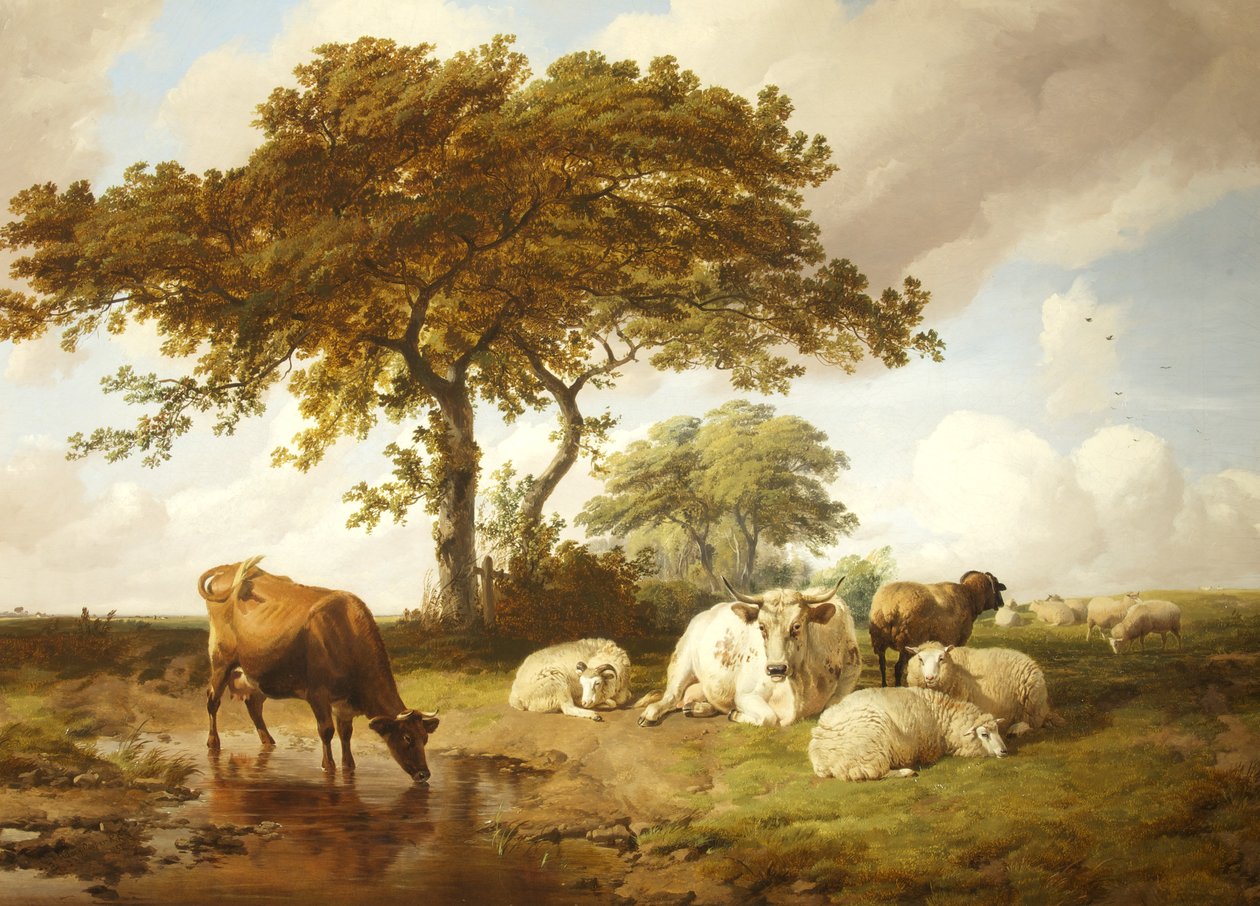 Repose in the Meadows av Thomas Sidney Cooper