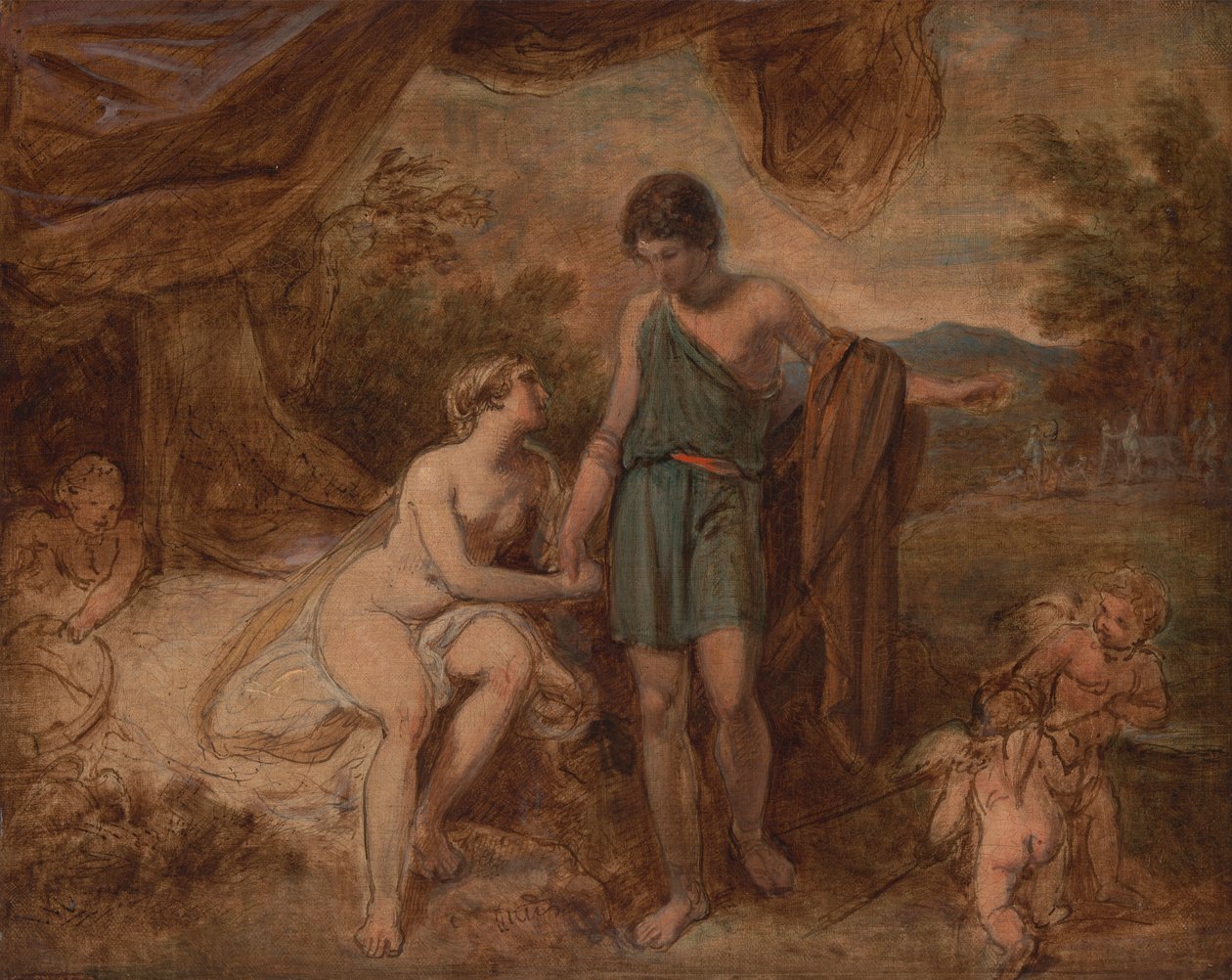 En oavslutad studie av Venus och Adonis av Thomas Stothard