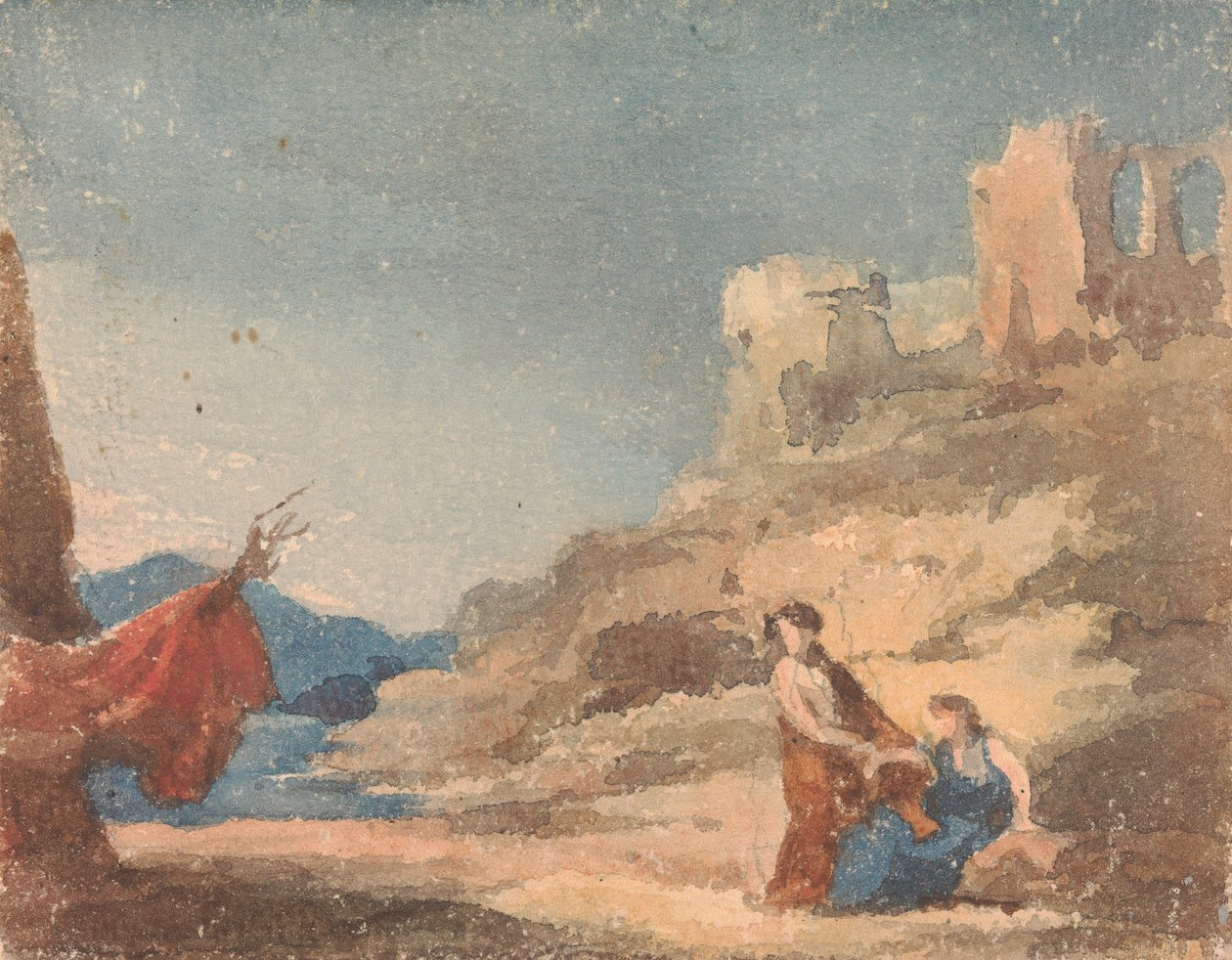 Figurer bland ruiner på kullen av Thomas Sully