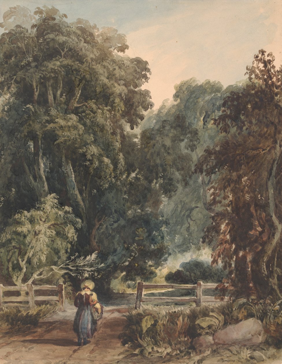Flicka på Lane, går in i skogsområde av Thomas Sully