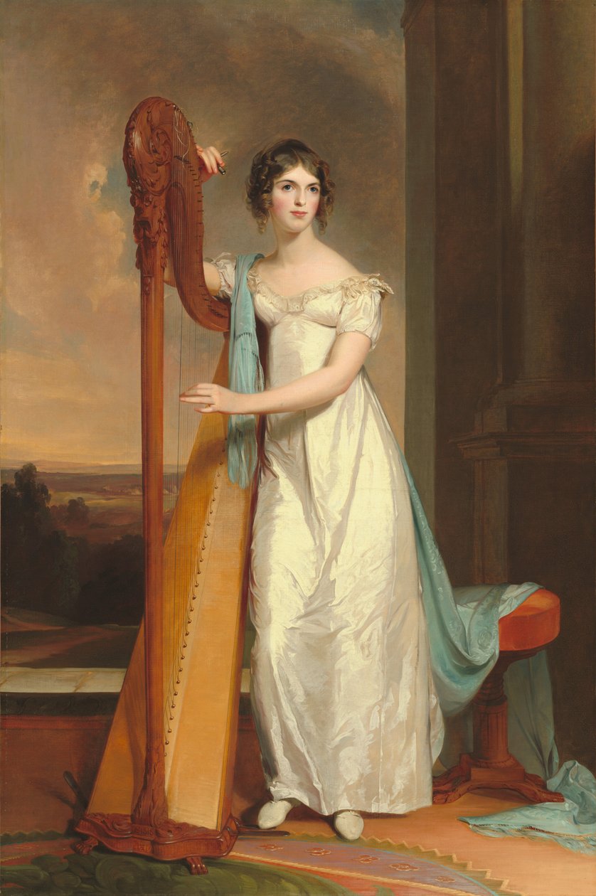 Dam med en harpa: Eliza Ridgely, 1818. av Thomas Sully