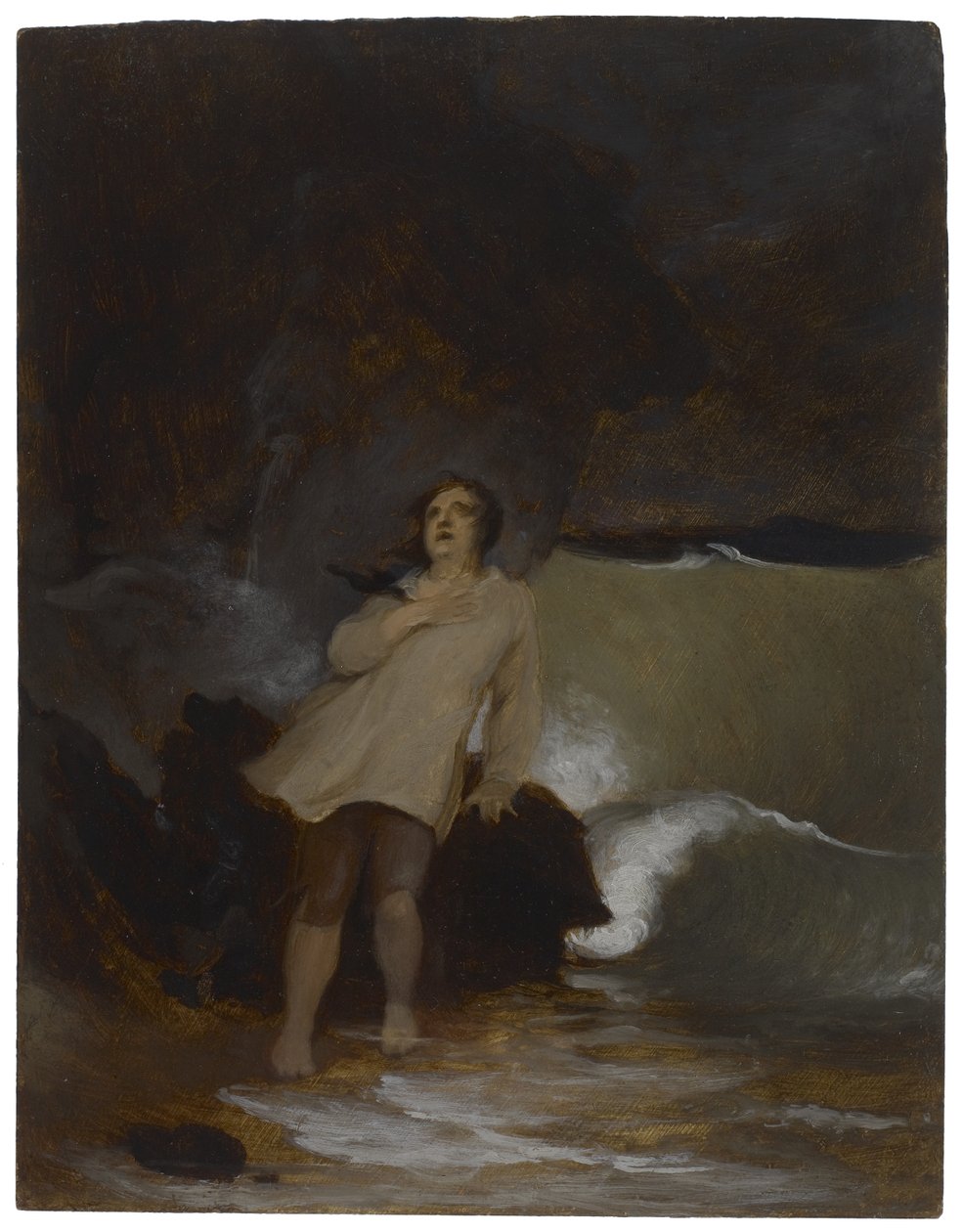Robinson Crusoes skeppsbrott, c.1856 av Thomas Sully