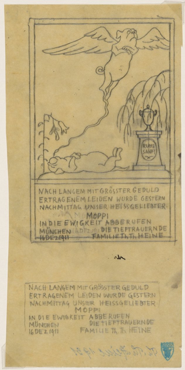 Dödsbesked för en mops av Thomas Theodor Heine