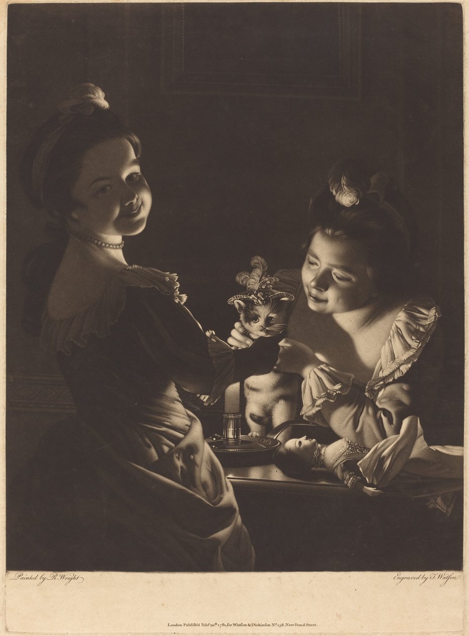 Miss Kitty Dressing av Thomas Watson after Joseph Wright