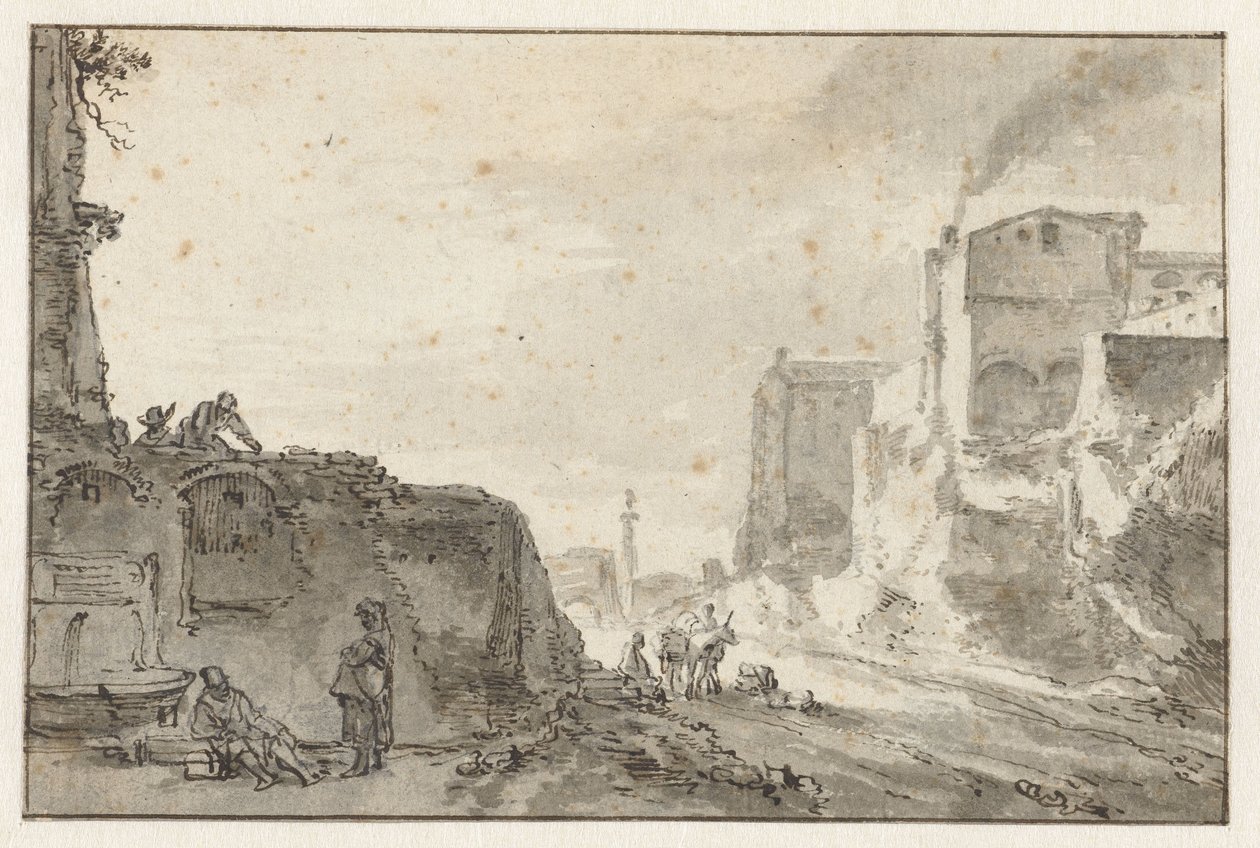 Italiensk stadsbild av Thomas Wijck