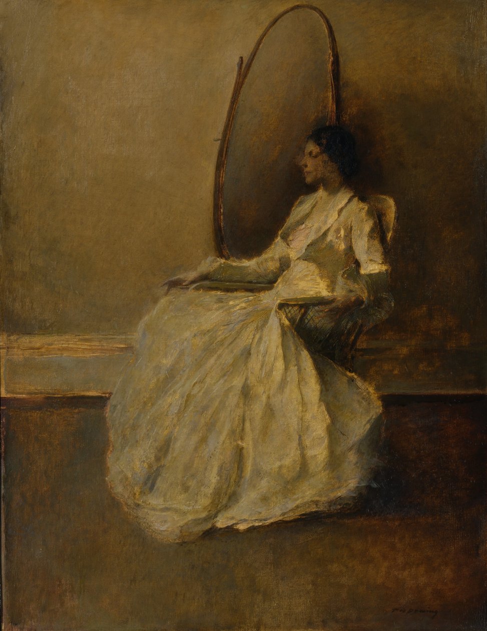Damen i vitt (nr 1) av Thomas Wilmer Dewing