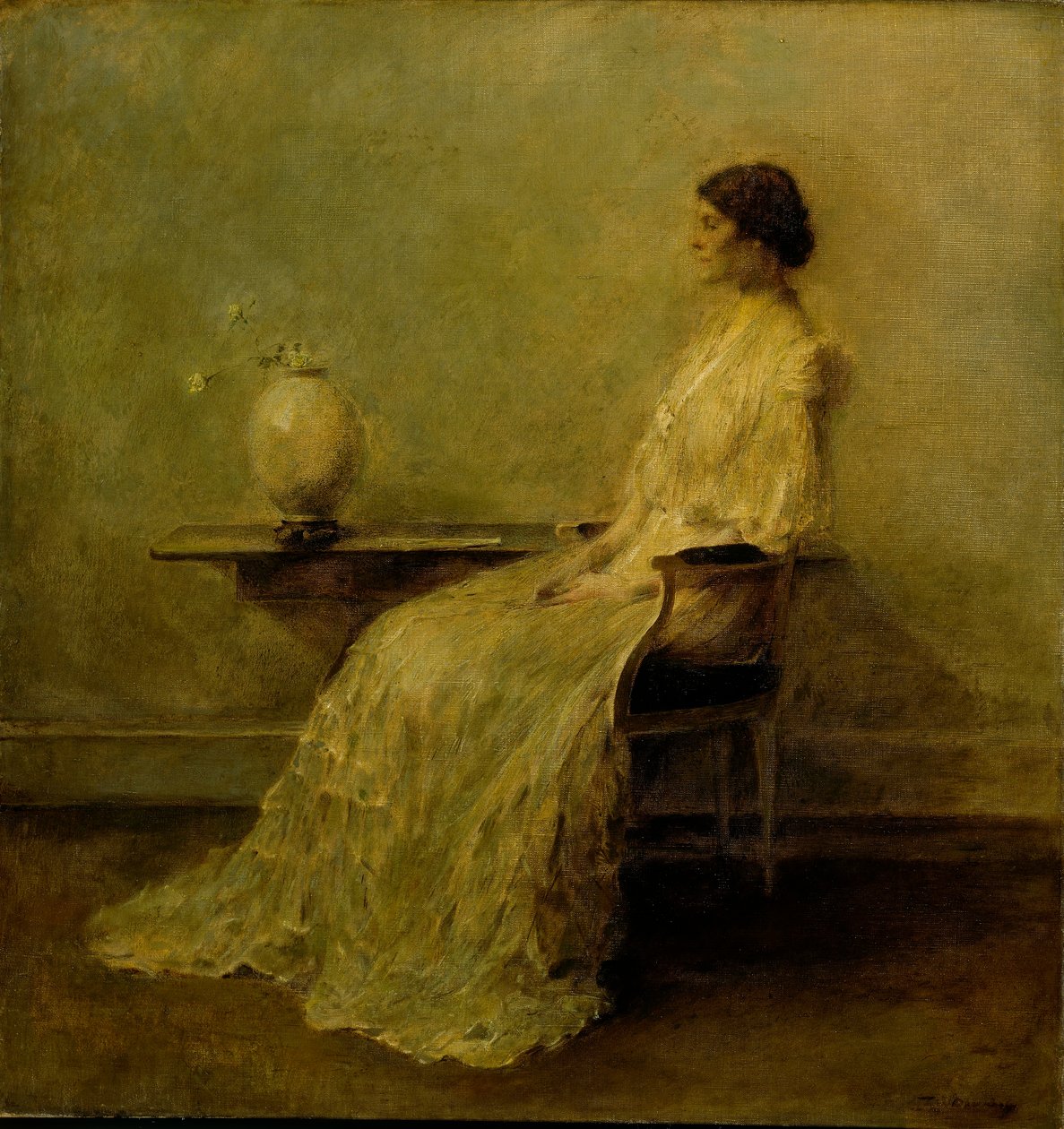 Damen i vitt (nr 2) av Thomas Wilmer Dewing