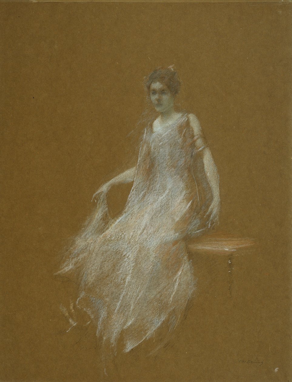 Damen i vitt av Thomas Wilmer Dewing