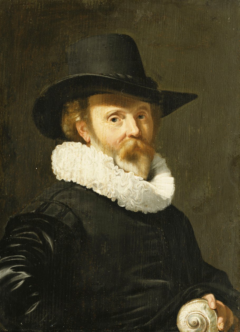 En konkolog som håller ett Nautilus-skal, av Thomas de Keyser